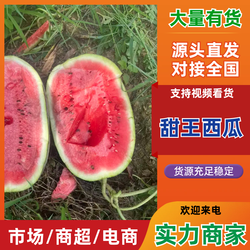 甜王西瓜广西西瓜产地直供质量三包对接全国市场等