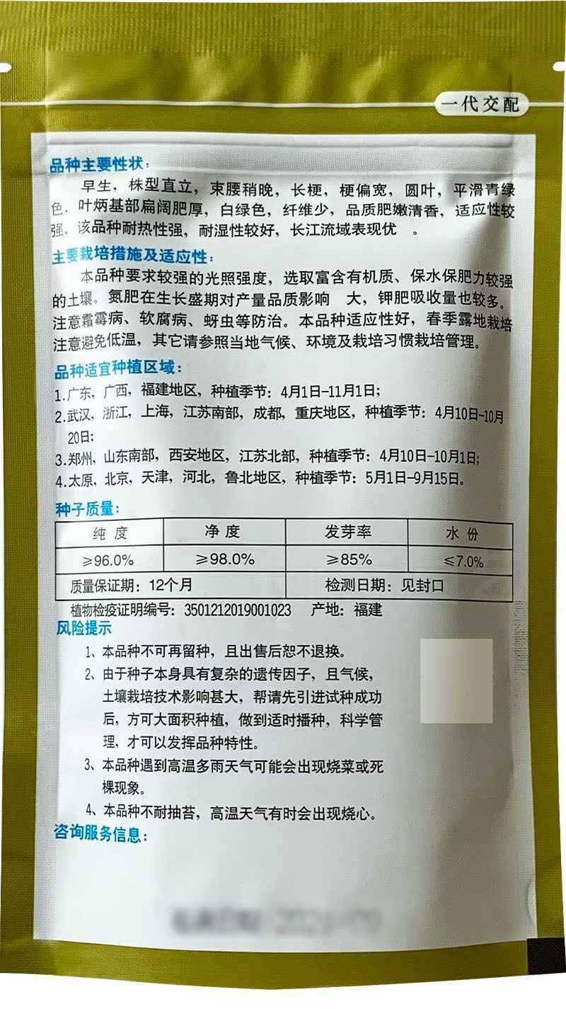 金美四季青梗菜种子耐热抗性强油菜小青菜种子春夏秋季蔬菜种
