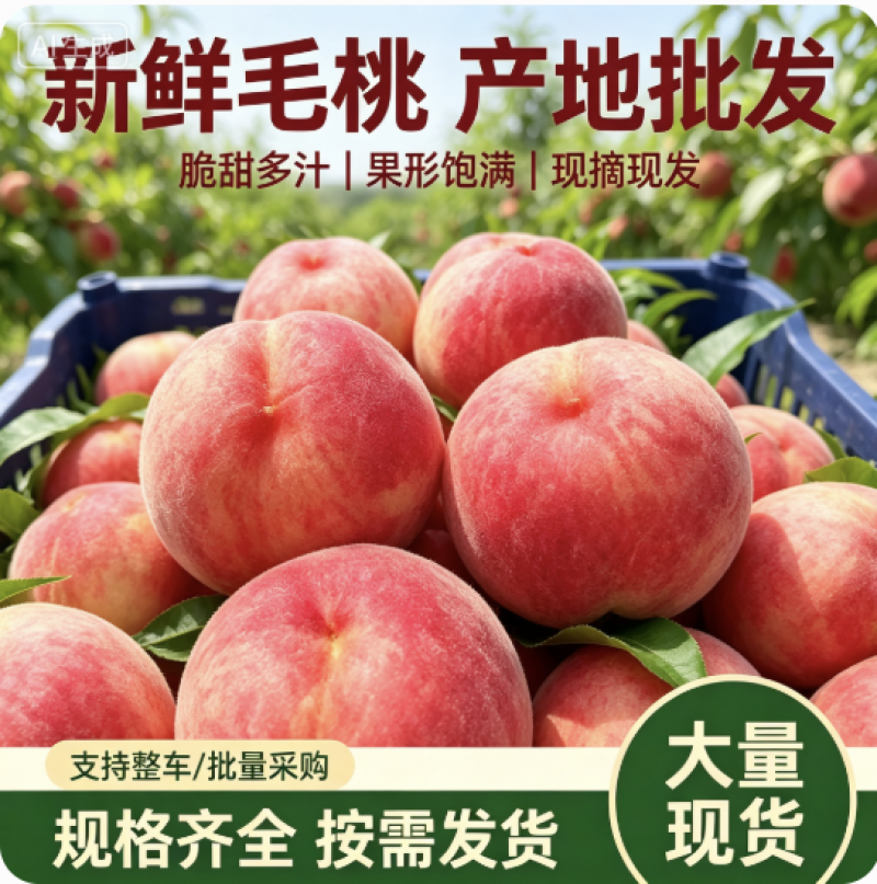 热卖推荐陕西毛桃全国发货规格全品种多可视频看货