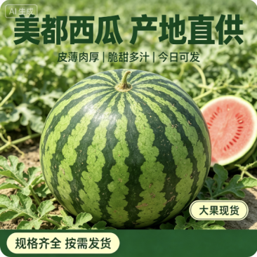 陕西西瓜精品美都西瓜对接电商市场商超可视频看货