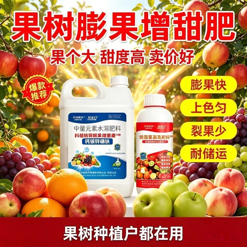 【正品】钙镁硼锌铁中量元素水溶肥料防裂果上色
