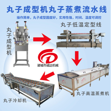 诸城诚达机械丸子蒸煮流水线肉丸成型加工设备厂家直销