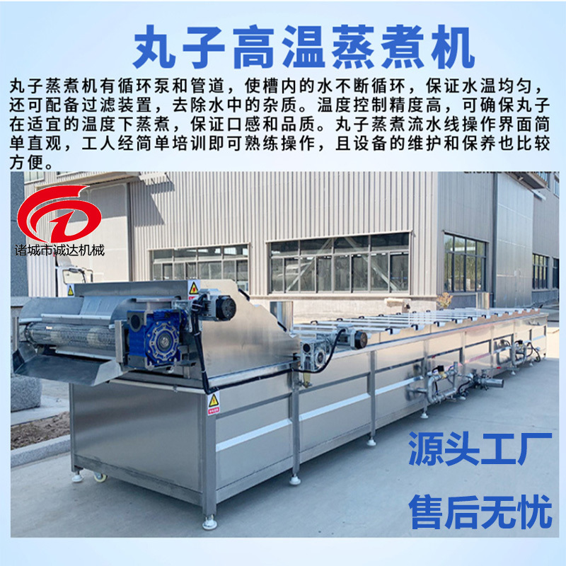 诸城诚达机械丸子蒸煮流水线肉丸成型加工设备厂家直销