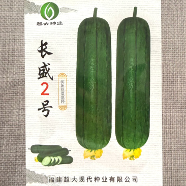 长盛2号丝瓜种子早熟抗病圆筒形墨绿肉丝瓜种子籽顺直度好