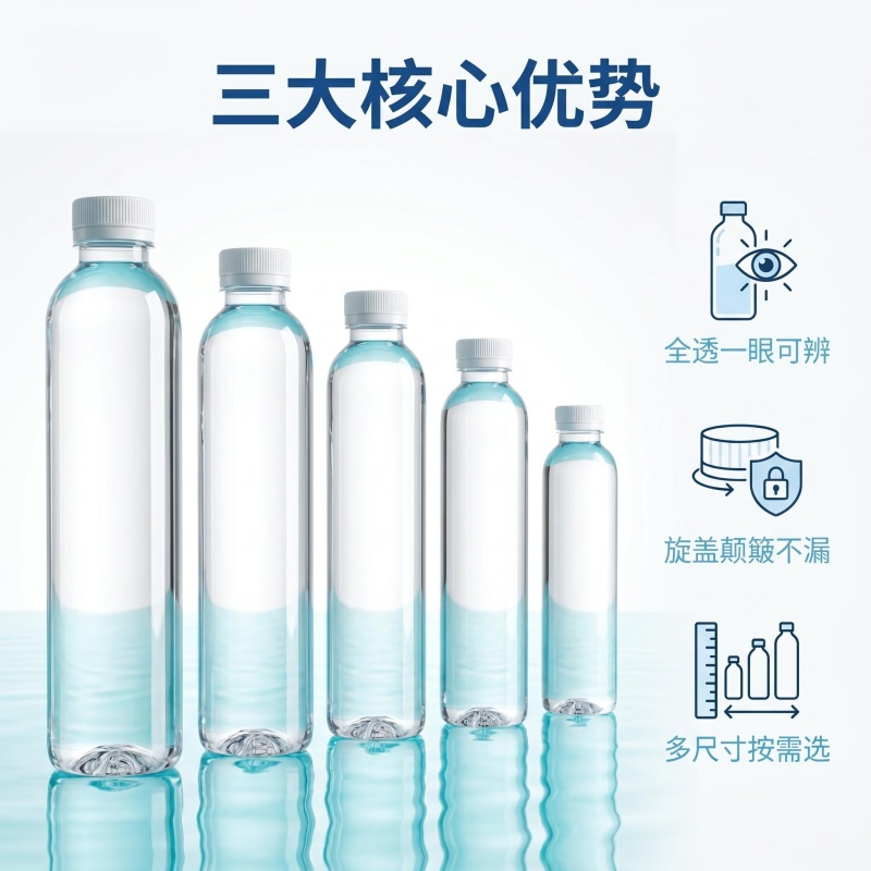 250-300ml塑料瓶透明空瓶500ml一次性矿泉水瓶