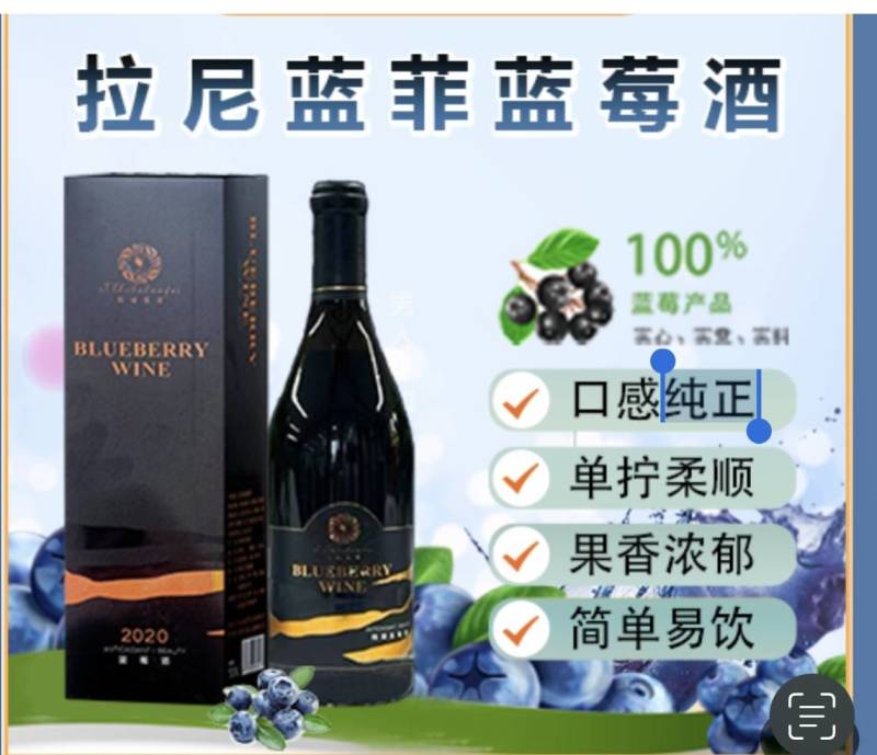 蓝莓酒750毫升/瓶，6瓶/箱