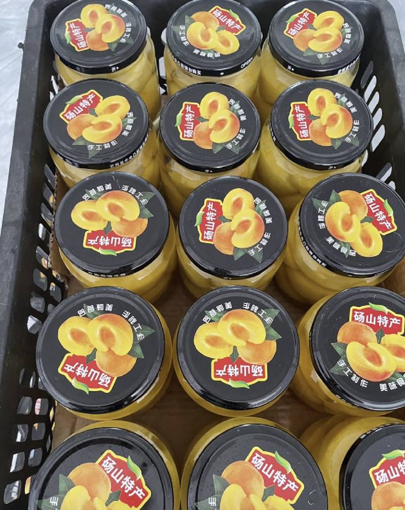砀山黄桃罐头农家自制水果罐头700g大玻璃瓶***