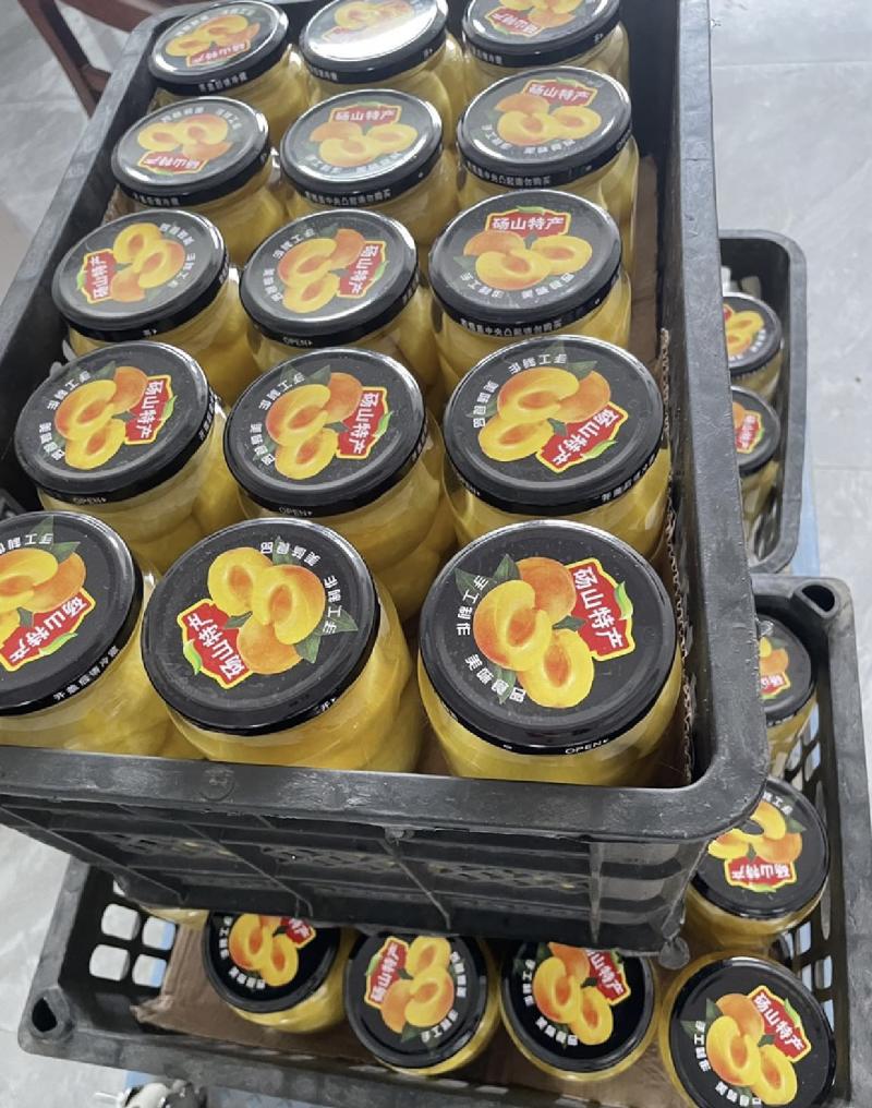 砀山黄桃罐头农家自制水果罐头700g大玻璃瓶***