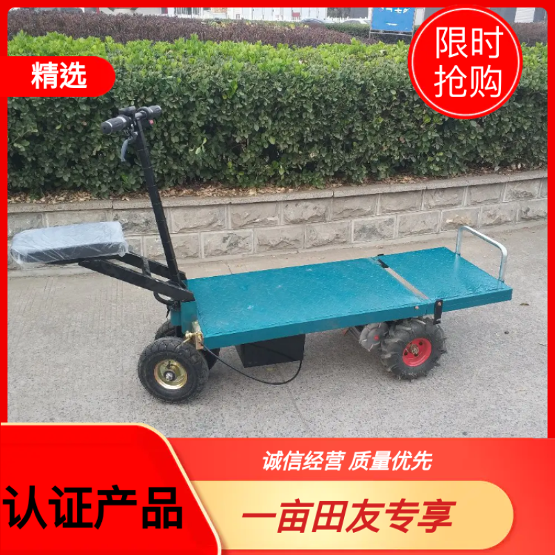 电动平板运输车拉货搬运车蔬菜大棚超市工地运输车可定制