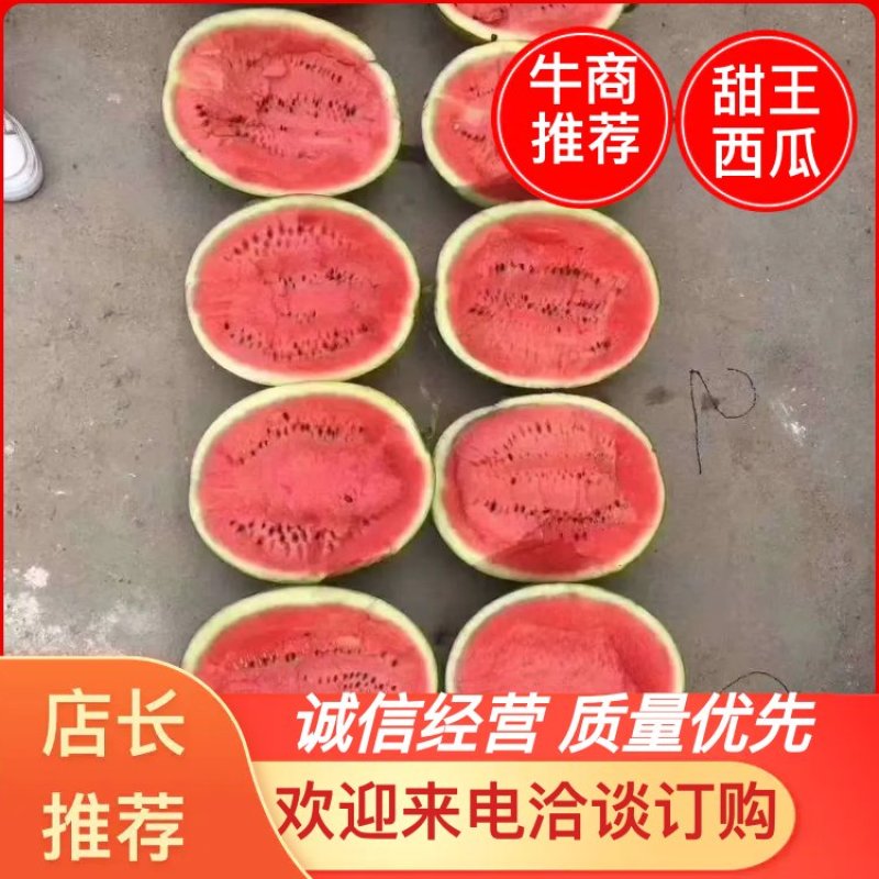 【甜王西瓜】精品甜王甜度高大红瓤全黑子产地直销