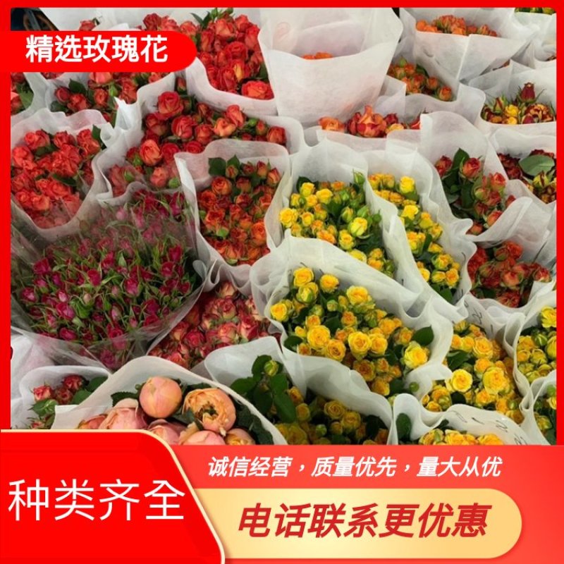 精美多头玫瑰，橙色泡泡，眼线，粉色佳人，幻彩水晶，种类多