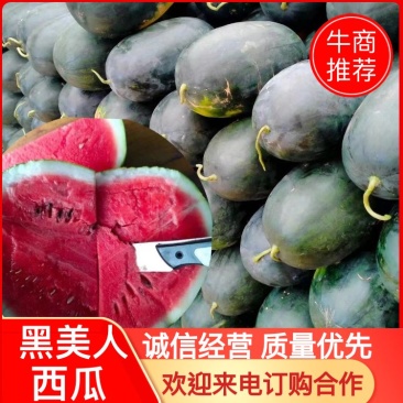【实力】黑美人西瓜，绿裳，产地直供电，欢迎采购，量大从优