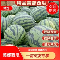 湖南精品露天美都西瓜，口味清甜，！个头均匀！花纹清晰！