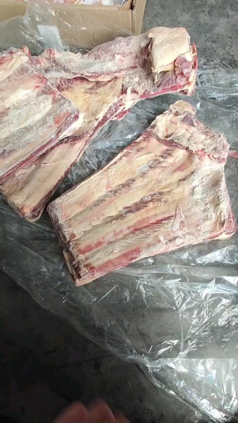 实拍瘦版牛肋排，含肉量高无废油