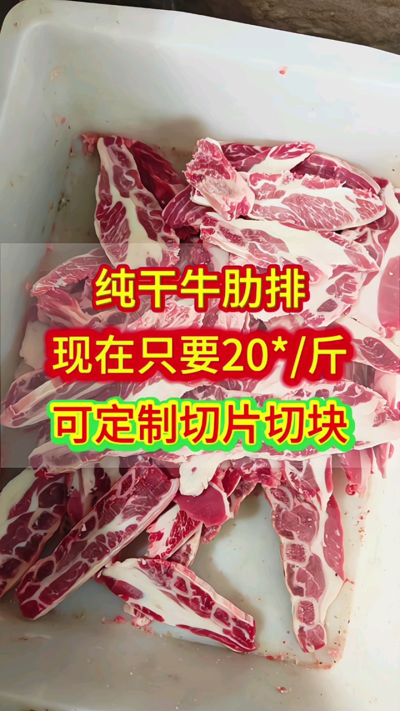 牛肋排餐饮专用，满肉，肥瘦均匀，雪花膘，吃起来口感好！