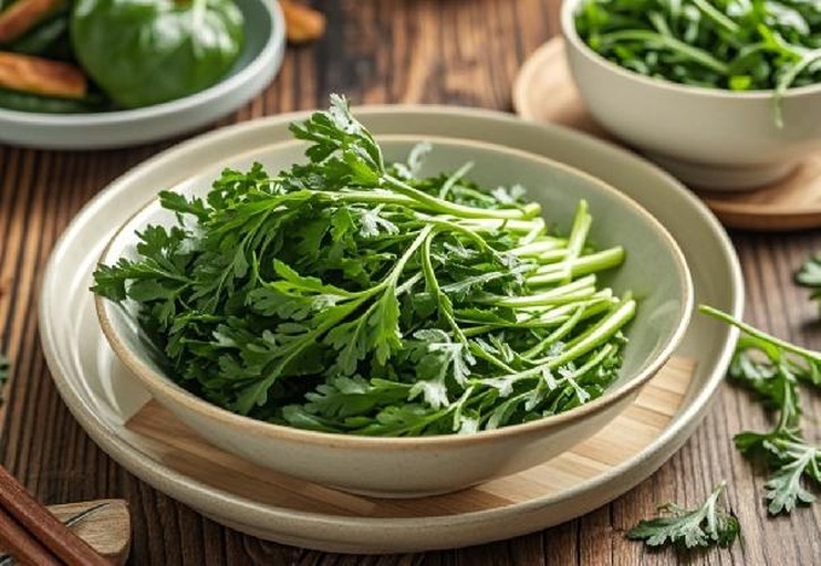 香菜作为调味料加入菜肴