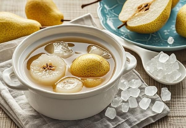 酸梨冰糖雪梨搭配早餐图