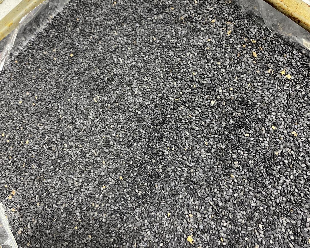 高清特写展示干燥的侧柏籽,颗粒饱满,颜色深褐,背景为木质托盘 侧柏籽特写