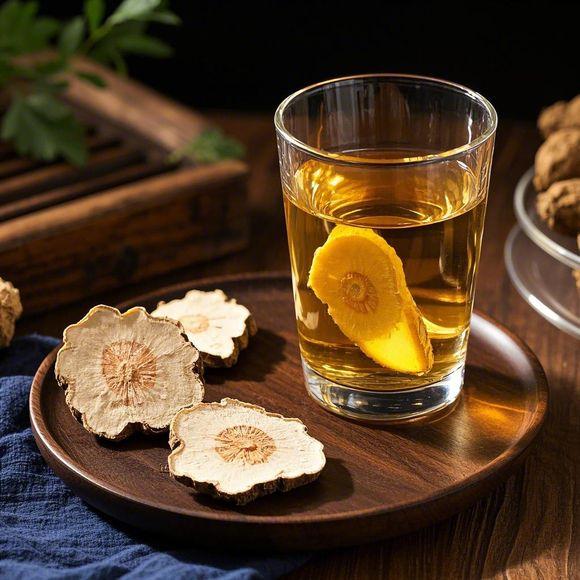 侧柏子与其他草药搭配泡茶的养生方式展示,突出其天然与健康属性 侧柏子泡茶示意图