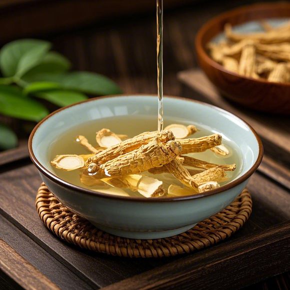 人参枸杞茶泡制过程展示图