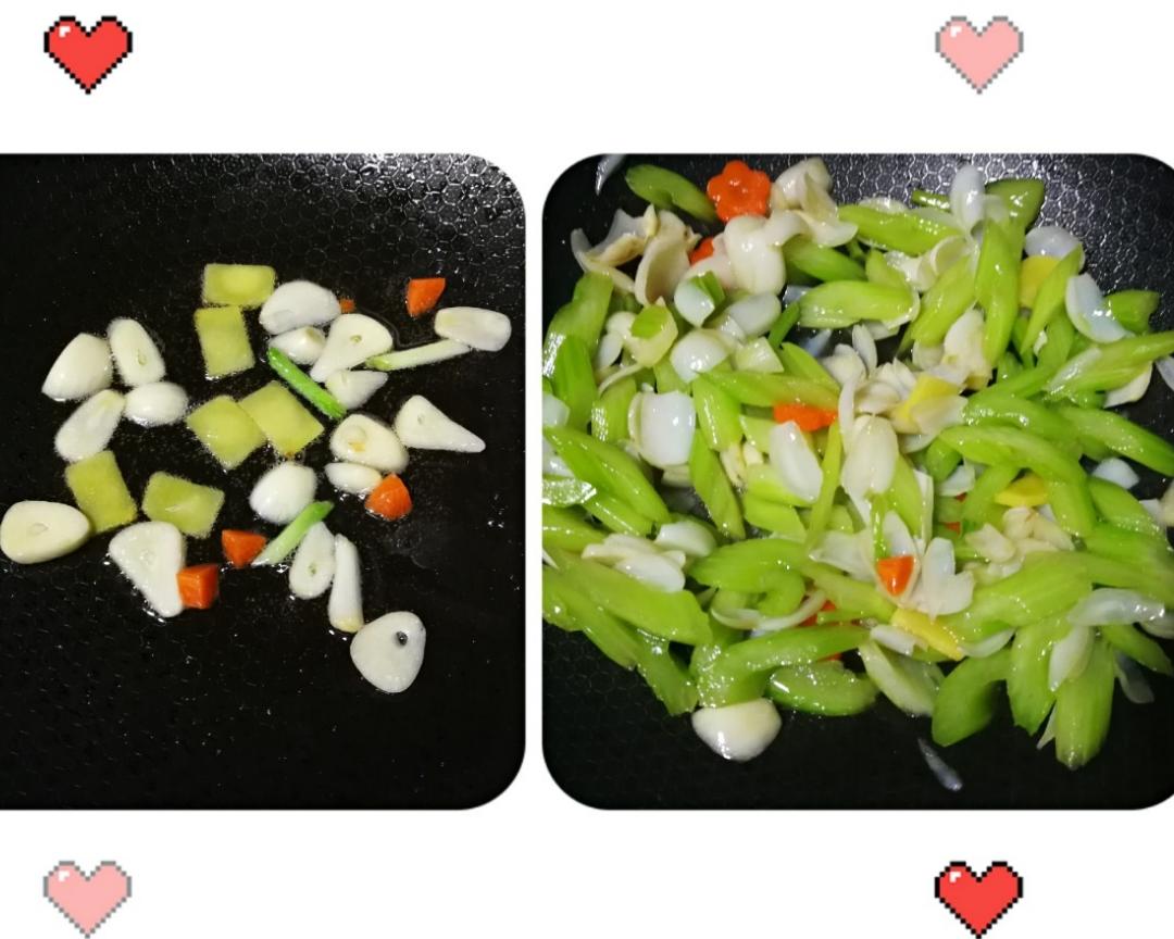 一道以西芹为主料的炒菜成品图,展示其清脆的外观和色彩搭配 西芹菜肴成品图