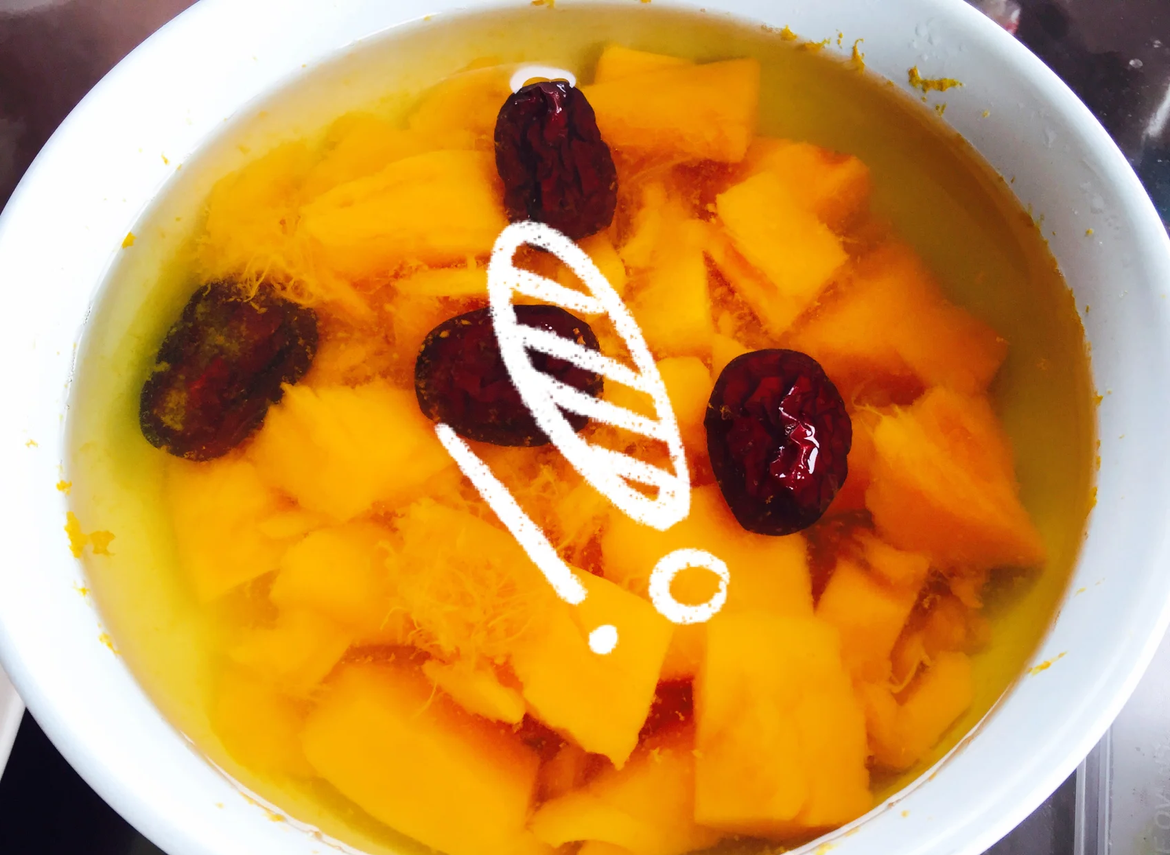 蒸制完成的蜂蜜南瓜特写