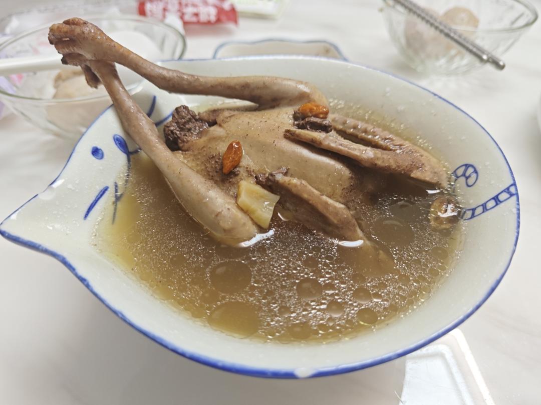 姜母鸽子汤成品特写