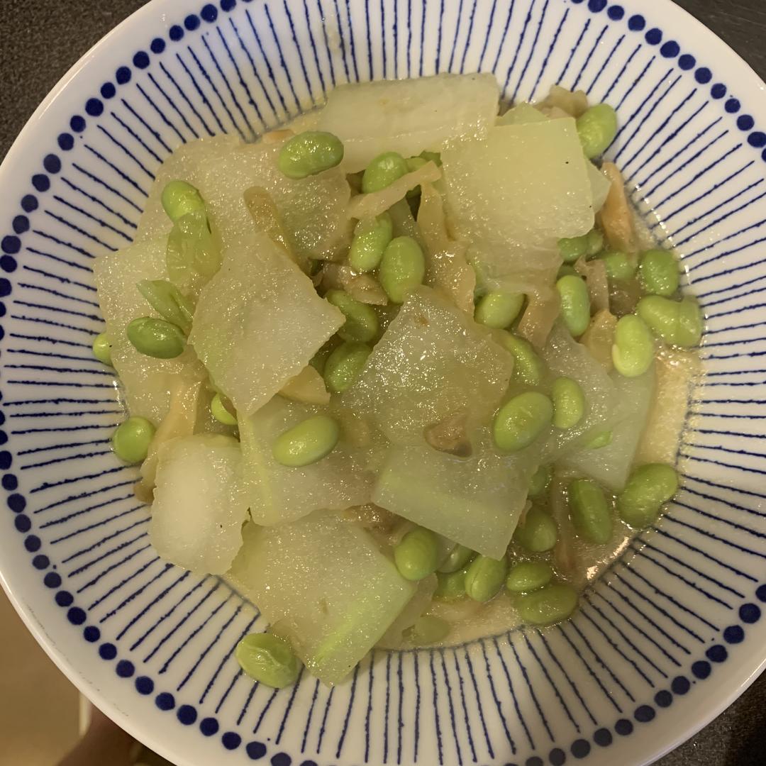 毛豆烧冬瓜成品特写