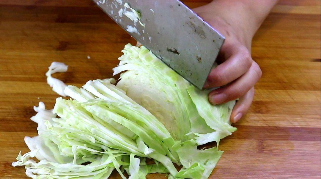白菜切末过程