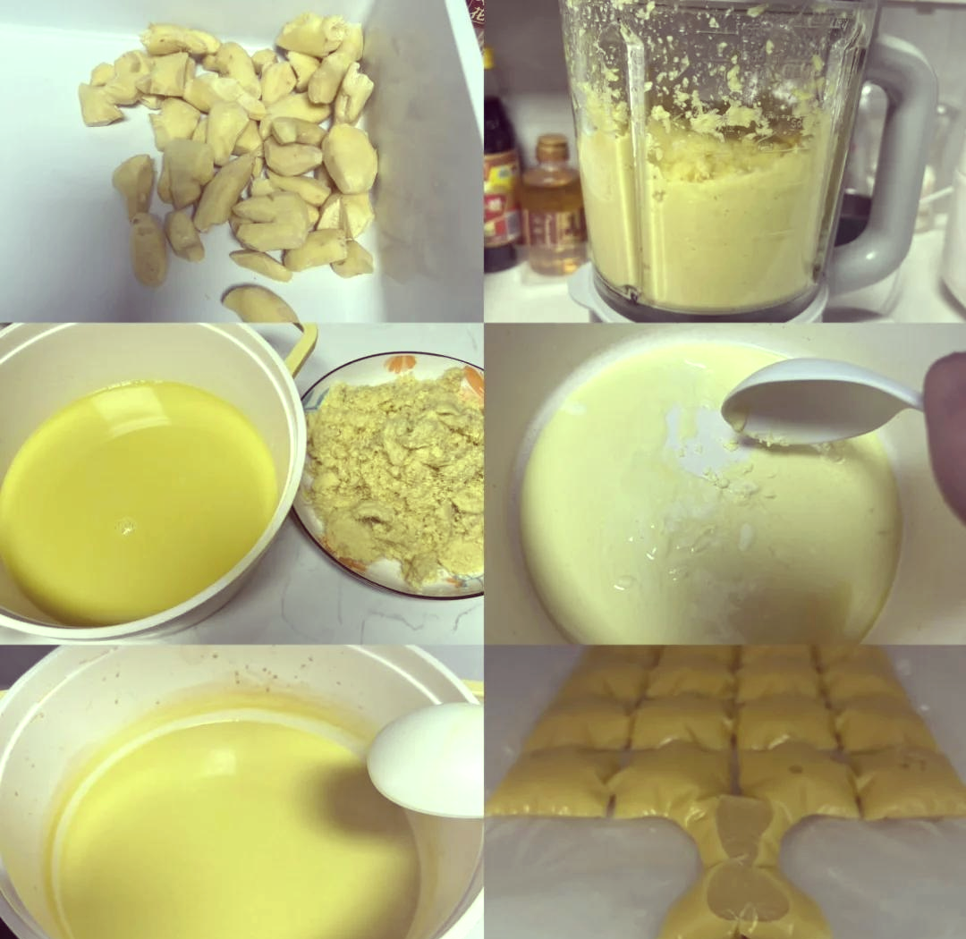 展示陈皮姜汁水的制作步骤,包括洗姜、切片、煮水等过程 陈皮姜汁水制作过程