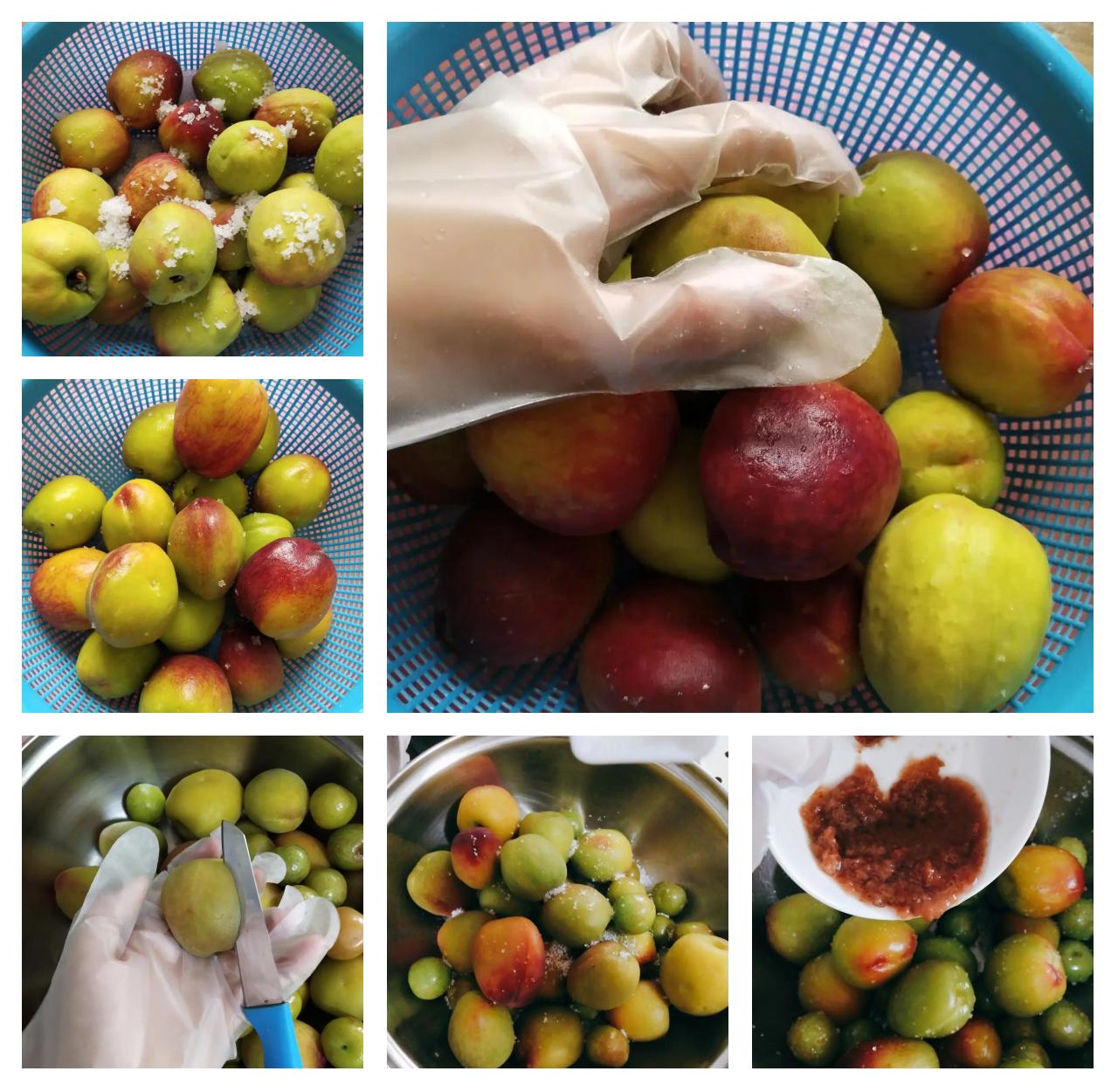 红梅果腌制过程示意图