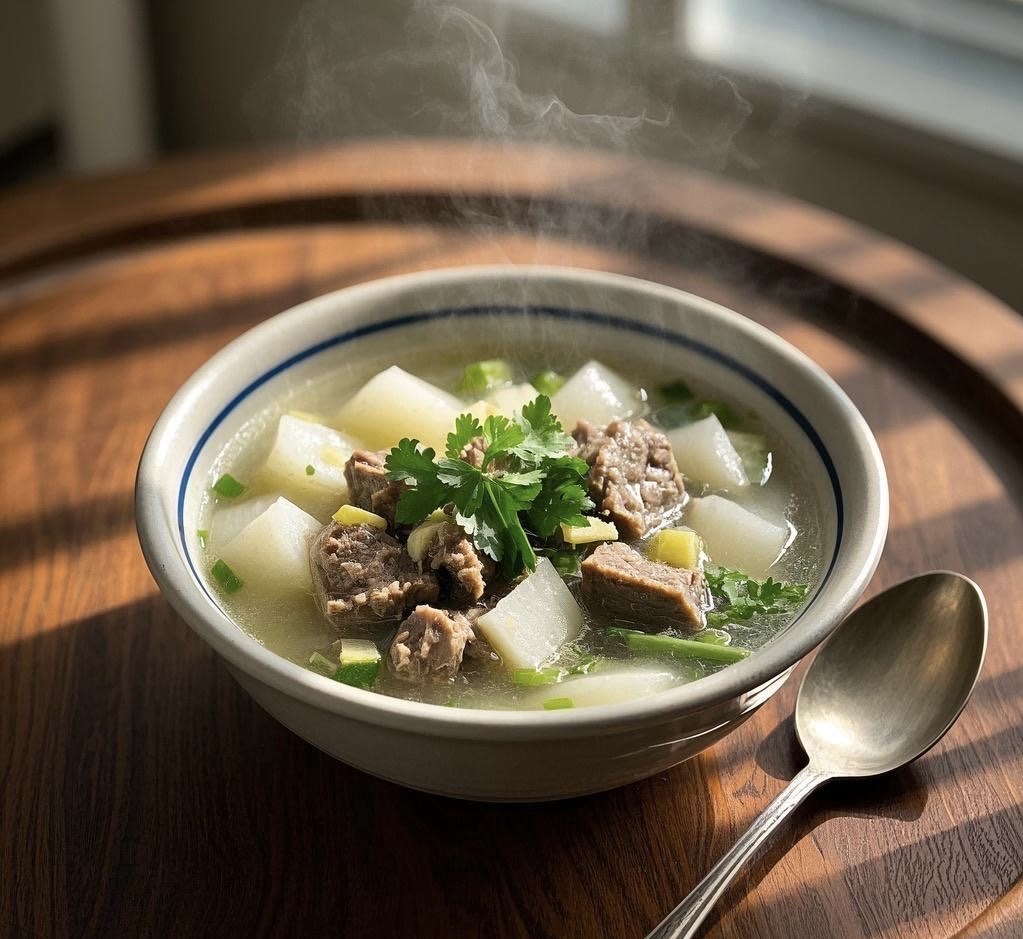 红皮萝卜炖牛肉成品图