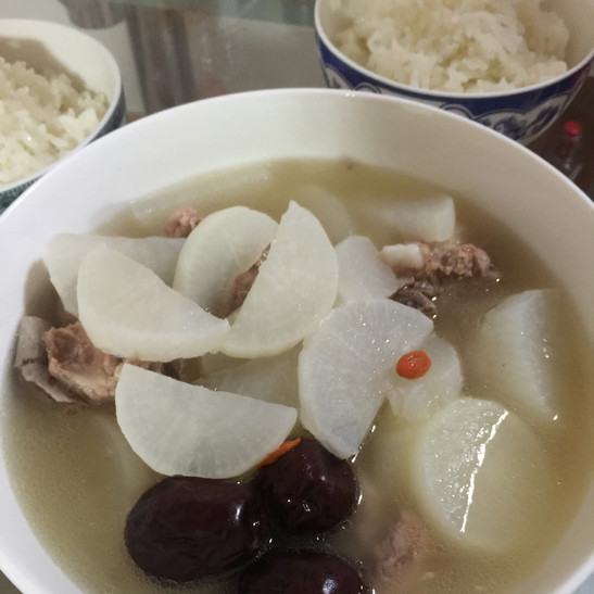 粉葛沙骨汤搭配米饭