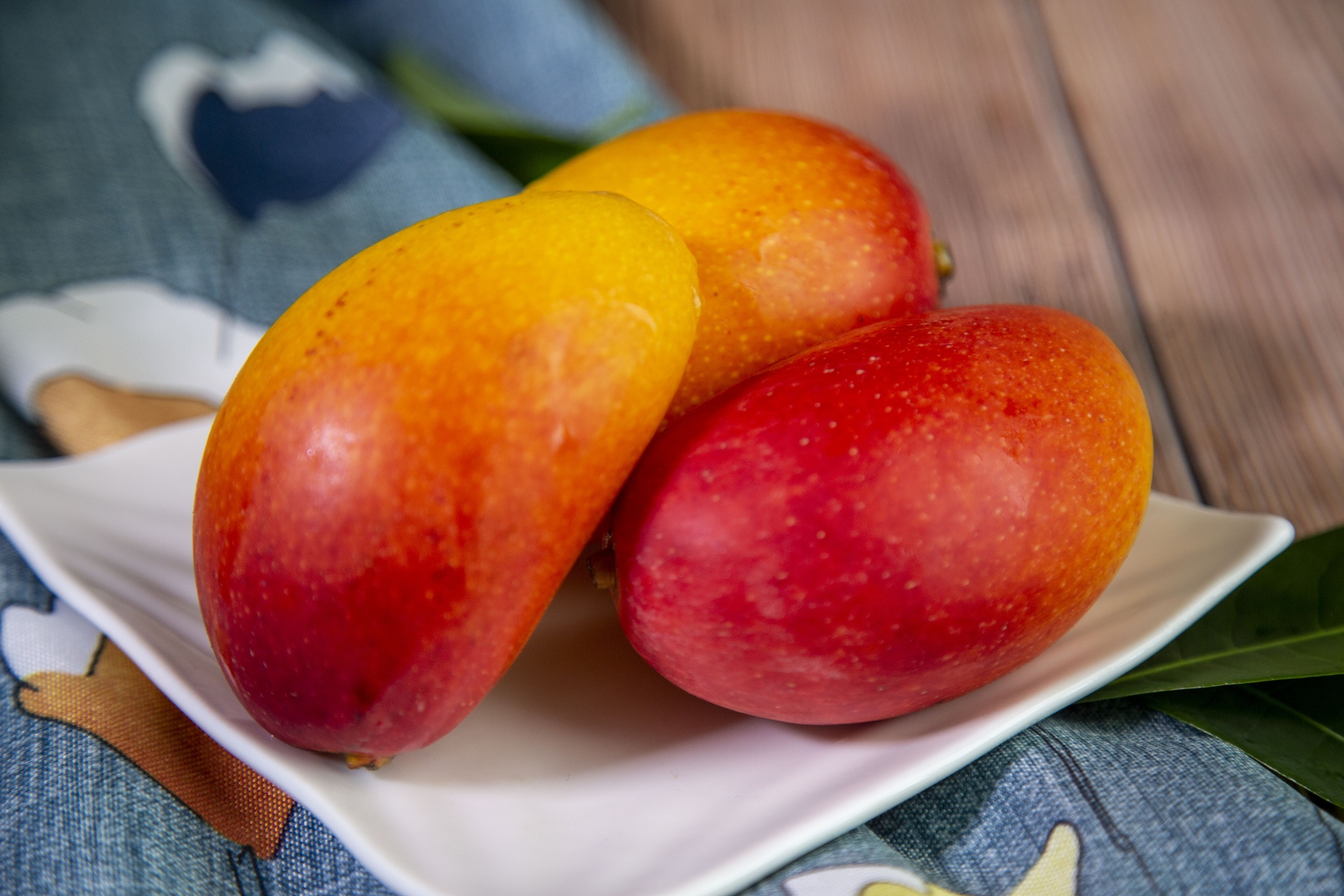 成熟的黄芒果特写