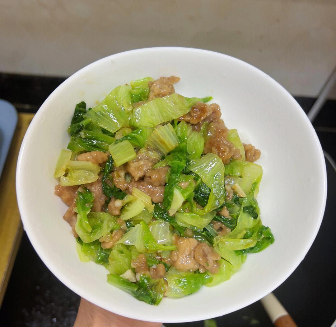 生菜炒肉片成品图