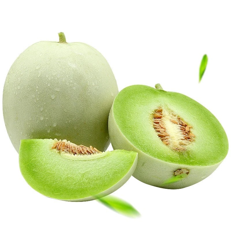 翠蜜哈密瓜切开特写