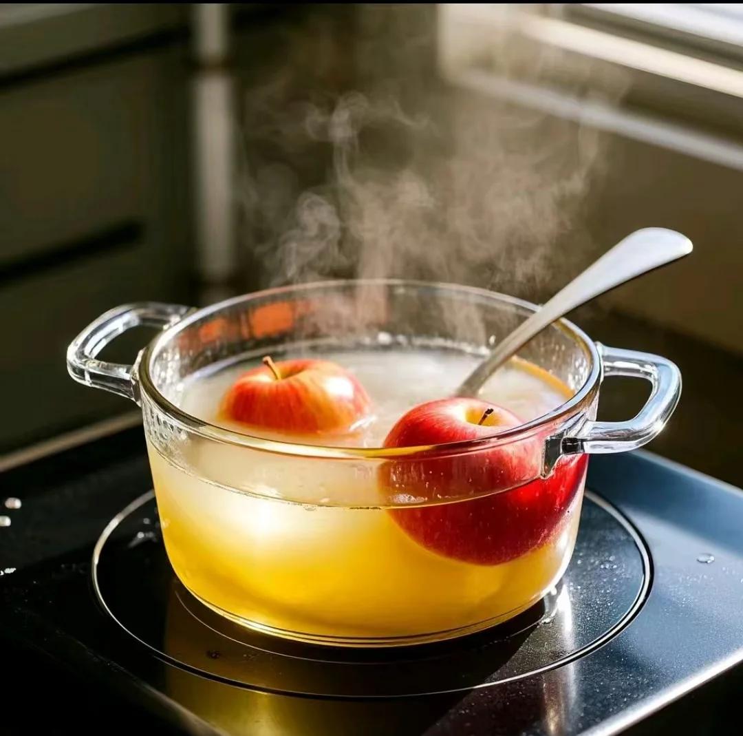 家庭厨房中正在用冬瓜皮煮水的场景