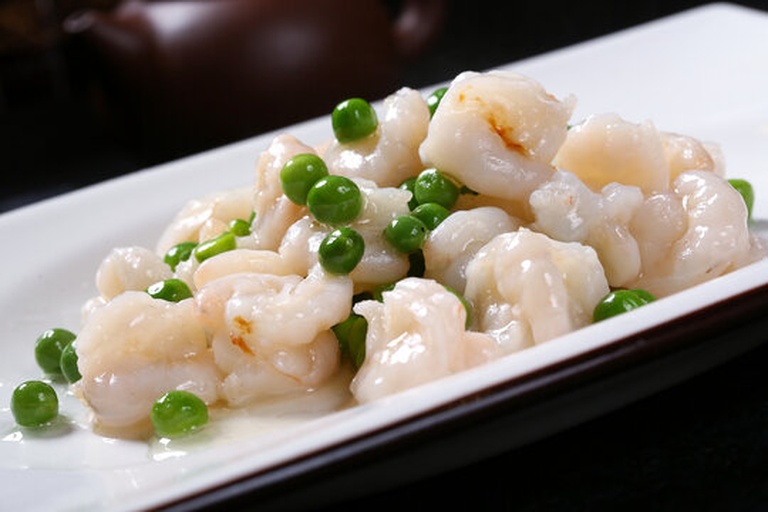 荷兰豆炒虾仁成品图