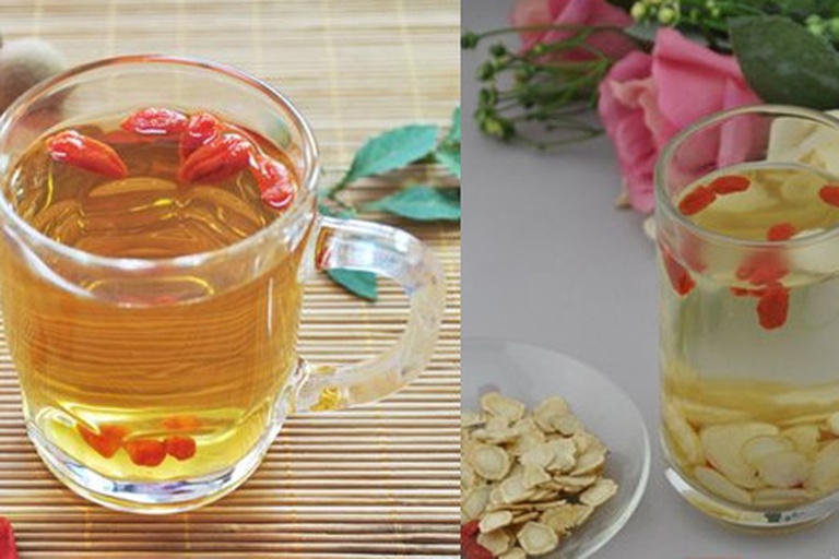 西洋参与枸杞泡水的养生饮品