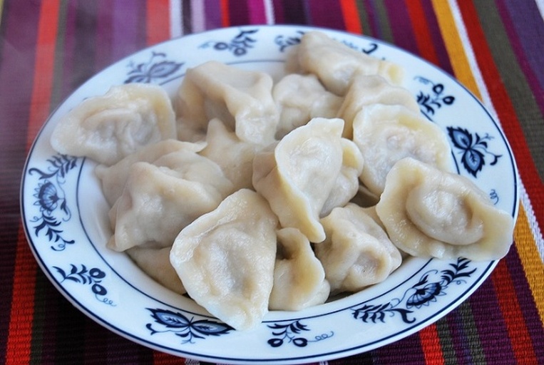 白菜芹菜饺子成品特写