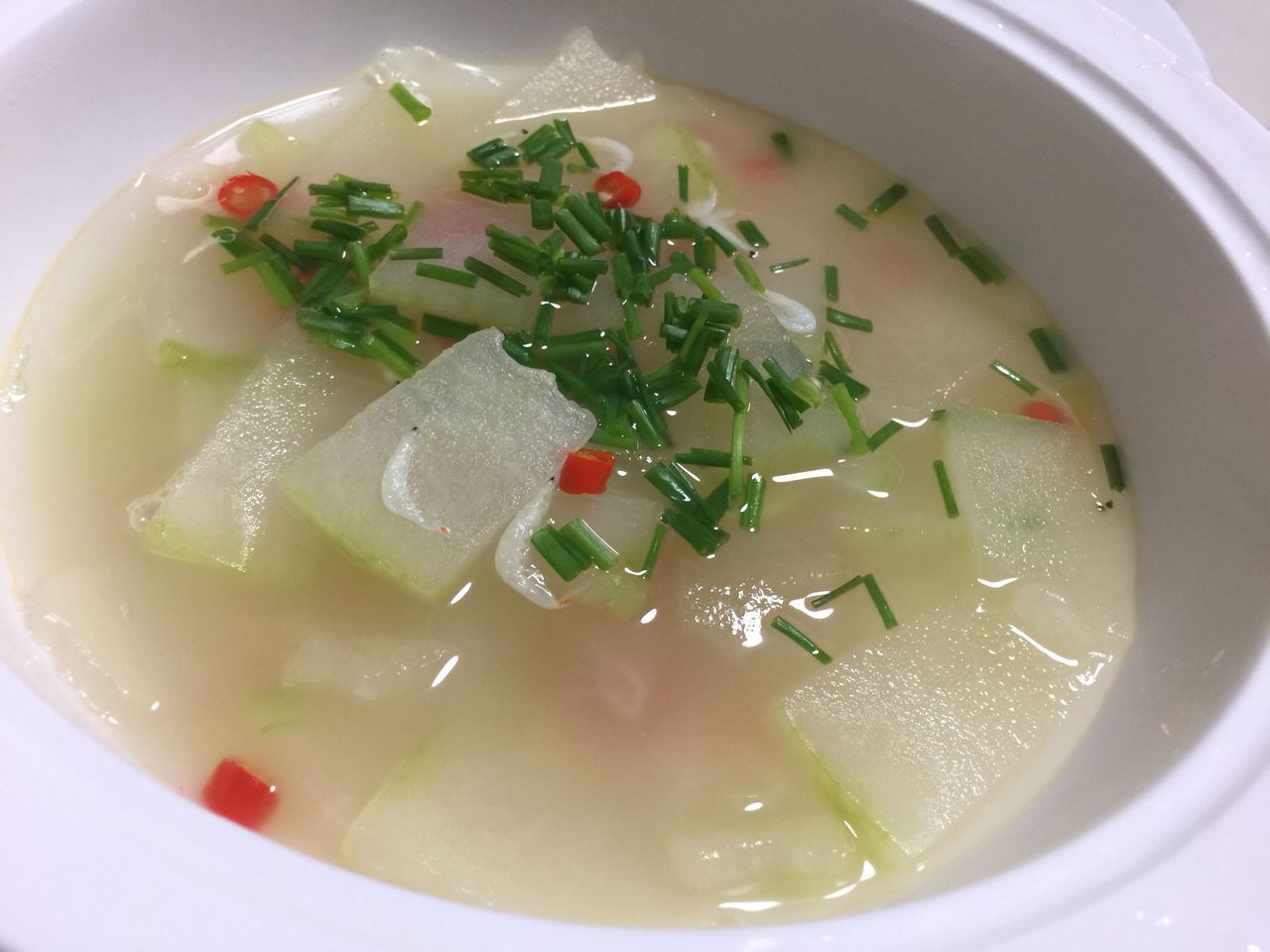 小黄瓜花汤成品图