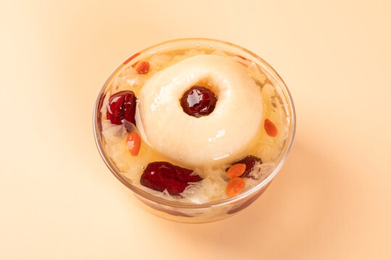 成品冰糖雪梨特写图