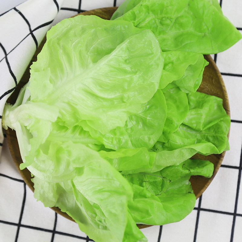 左侧为盘中盛放的生菜苗,细小嫩绿,根部带土;右侧为一整株散开的散叶生菜,叶片宽大舒展,颜色深绿,放置于木制餐桌上,背景模糊,突出食物新鲜质感 生菜苗与成熟生菜并列对比图