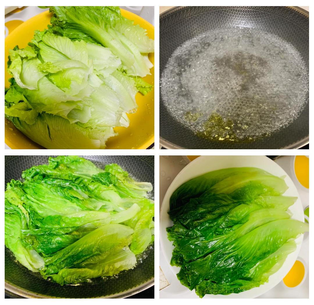 生菜沙拉与清炒生菜对比图