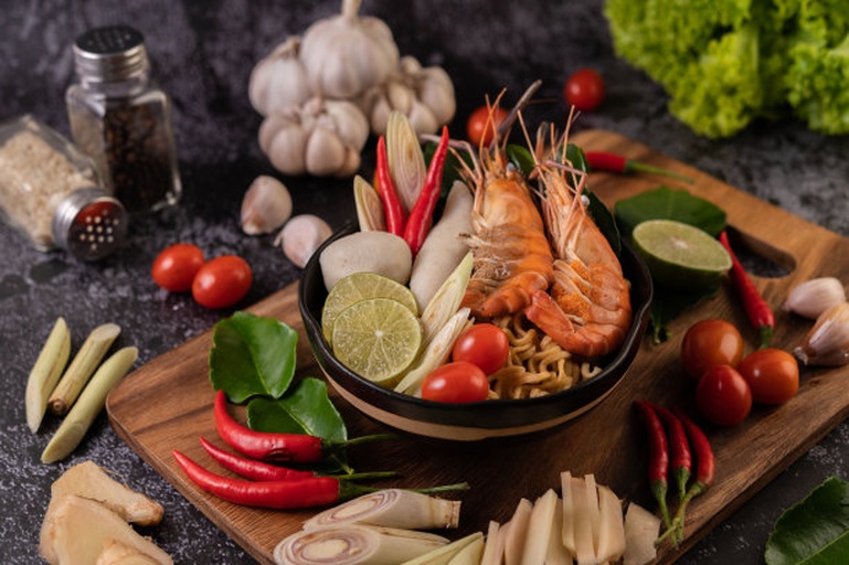 泰式柠檬菜肴食材准备图