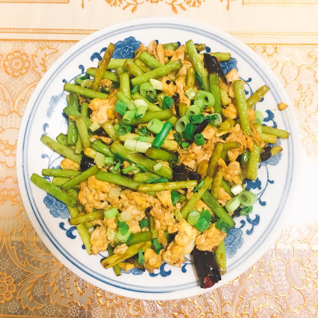 豆角炒鸡蛋成品,色泽金黄,香气扑鼻 豆角炒鸡蛋成品图