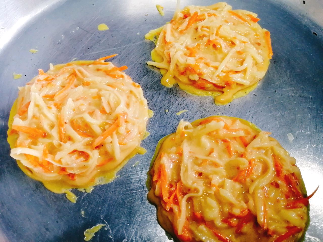 菠菜奶酪煎饼制作过程