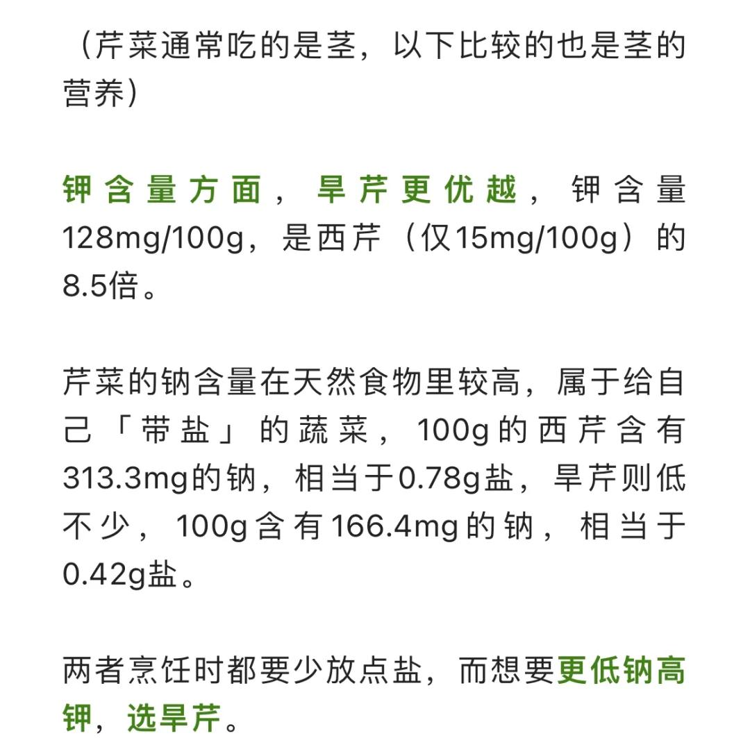 西芹营养成分信息图表