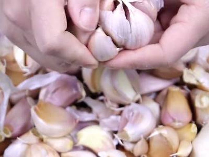 热水浸泡剥蒜操作过程