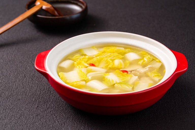 麻糍菜豆腐汤成品图